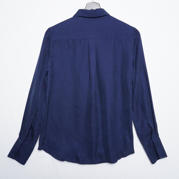 Theory Women's Embossed Checked Blouse - Picture 7 of 11